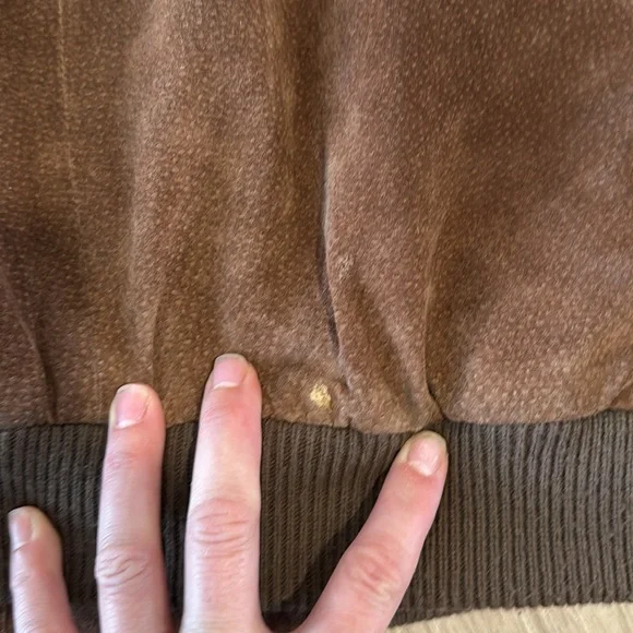 Vintage Original Arizona Jean Company Suede Tribal Stripe Bomber Jacket